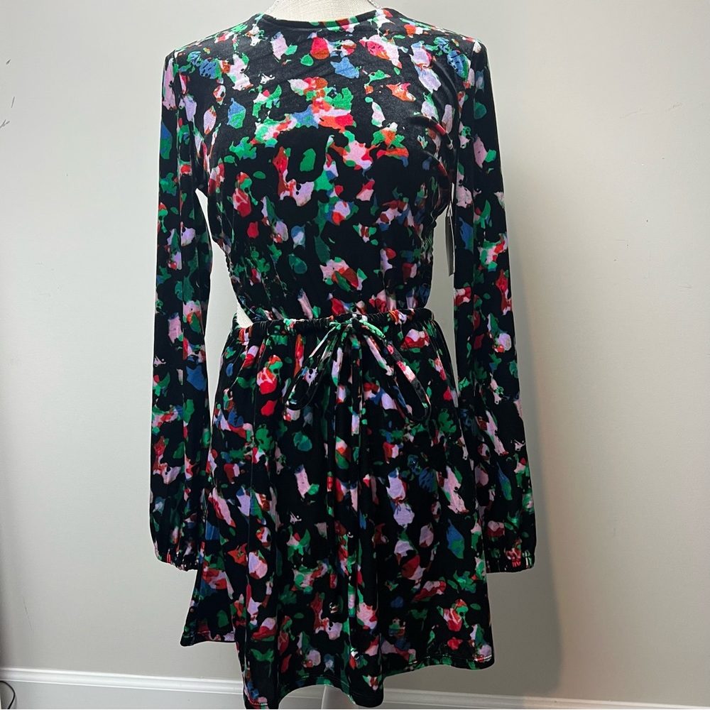 Open Edit Black/Mukti Painters Mark Longsleeve Dress